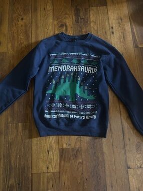 Navy 'Menorahsaurus' Crewneck Sweatshirt